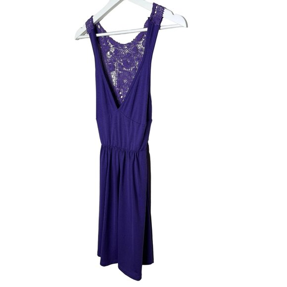 Urban Outfitters LUX Purple Fit & Flare Lace Back Mini Dress Size XS - Picture 12 of 12